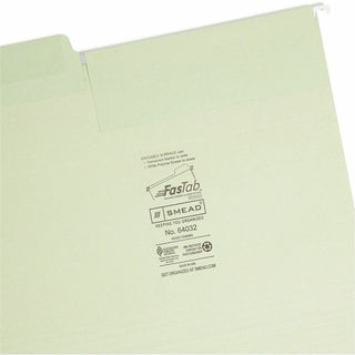 Erasable FasTab Hanging Folders, Letter Size, 1/3-Cut Tabs, Moss, 20/Box