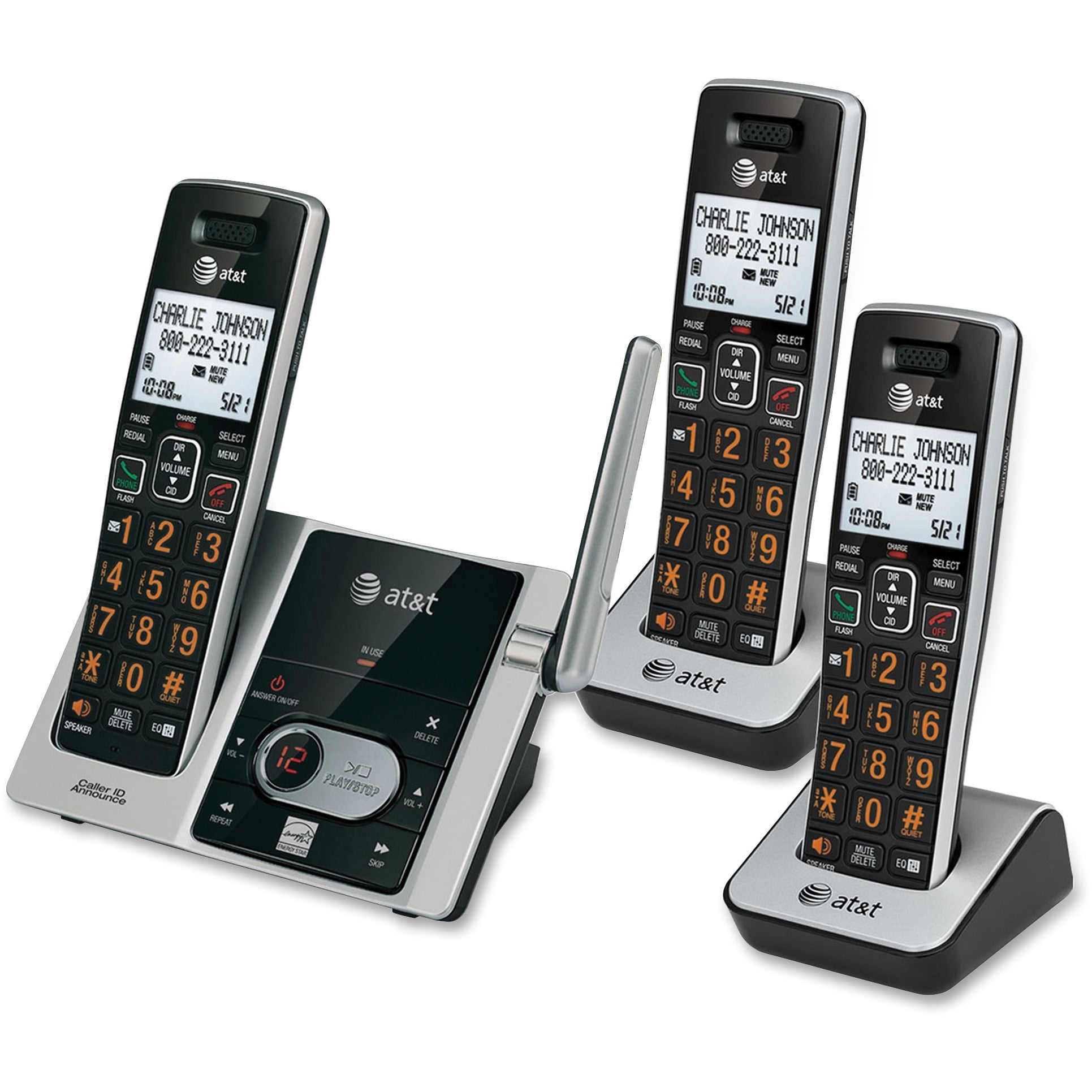 at&t-cl82313-dect-60-cordless-phone-1-x-phone-line-3-x-handset-speakerphone-answering-machine-hearing-aid-compatible_attcl82313 - 2