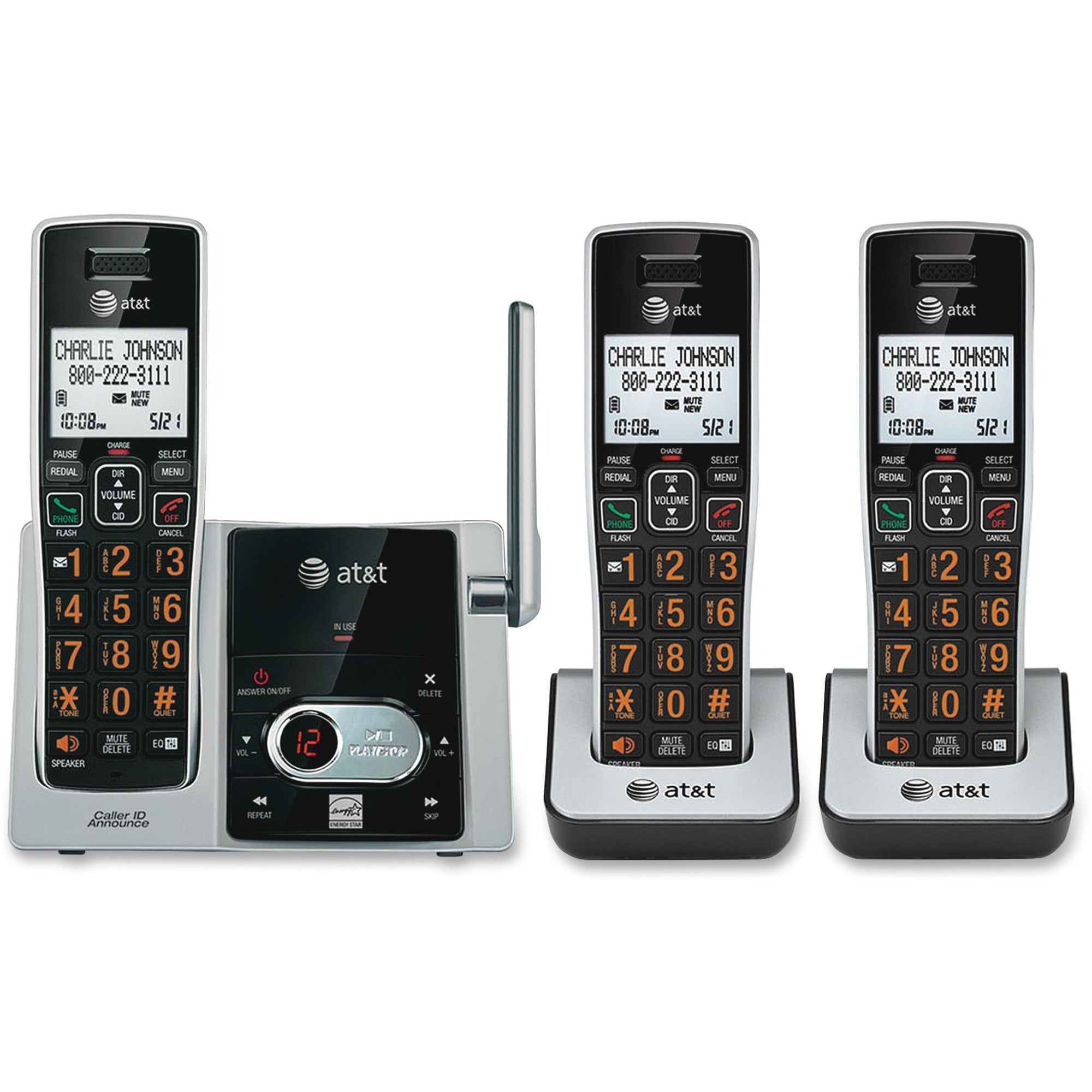 at&t-cl82313-dect-60-cordless-phone-1-x-phone-line-3-x-handset-speakerphone-answering-machine-hearing-aid-compatible_attcl82313 - 1