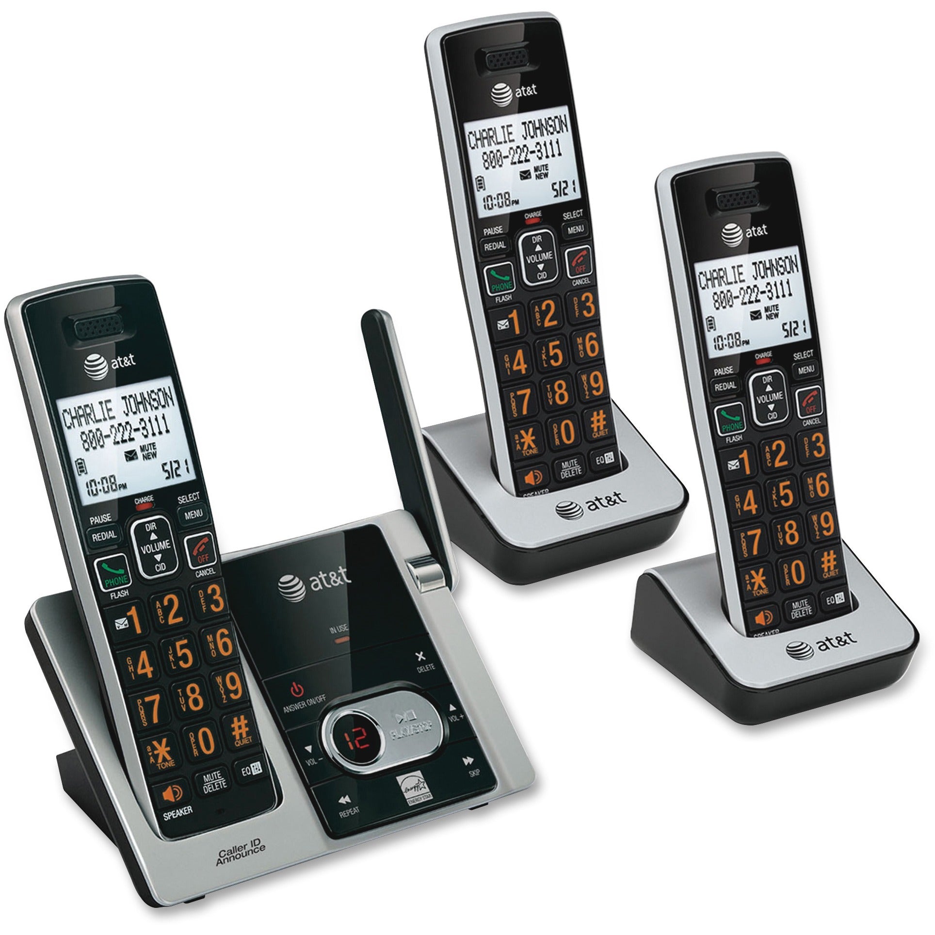 at&t-cl82313-dect-60-cordless-phone-1-x-phone-line-3-x-handset-speakerphone-answering-machine-hearing-aid-compatible_attcl82313 - 3