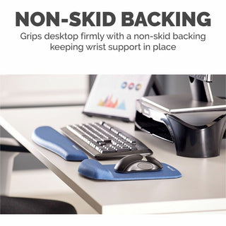 PlushTouch Mouse Pad with Wrist Rest, 7.25 x 9.37, Blue
