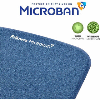 PlushTouch Mouse Pad with Wrist Rest, 7.25 x 9.37, Blue