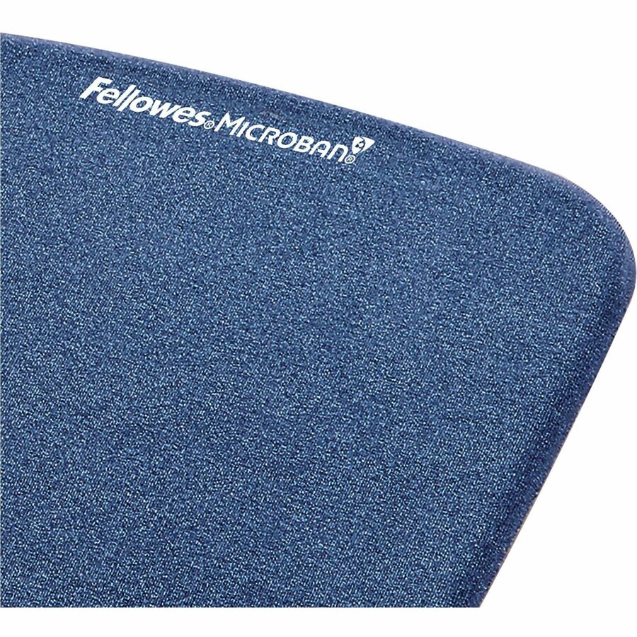 PlushTouch Mouse Pad with Wrist Rest, 7.25 x 9.37, Blue