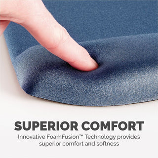 PlushTouch Mouse Pad with Wrist Rest, 7.25 x 9.37, Blue