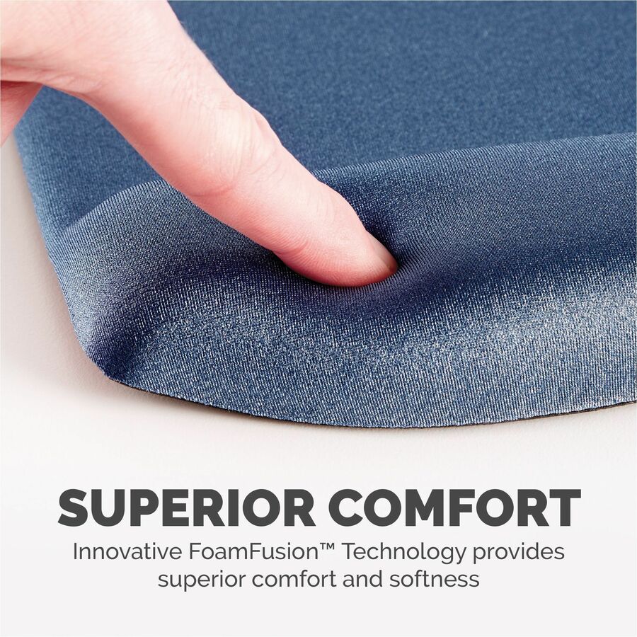 PlushTouch Mouse Pad with Wrist Rest, 7.25 x 9.37, Blue
