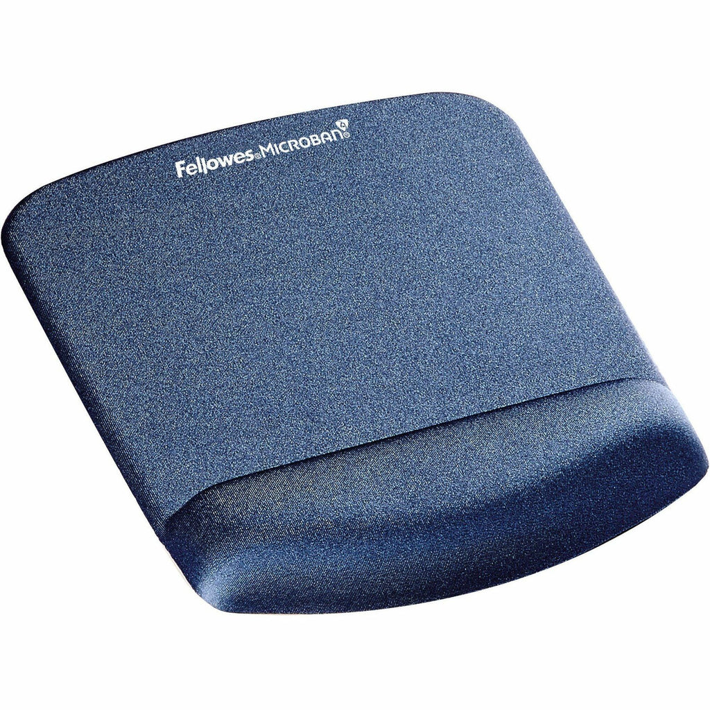 PlushTouch Mouse Pad with Wrist Rest, 7.25 x 9.37, Blue