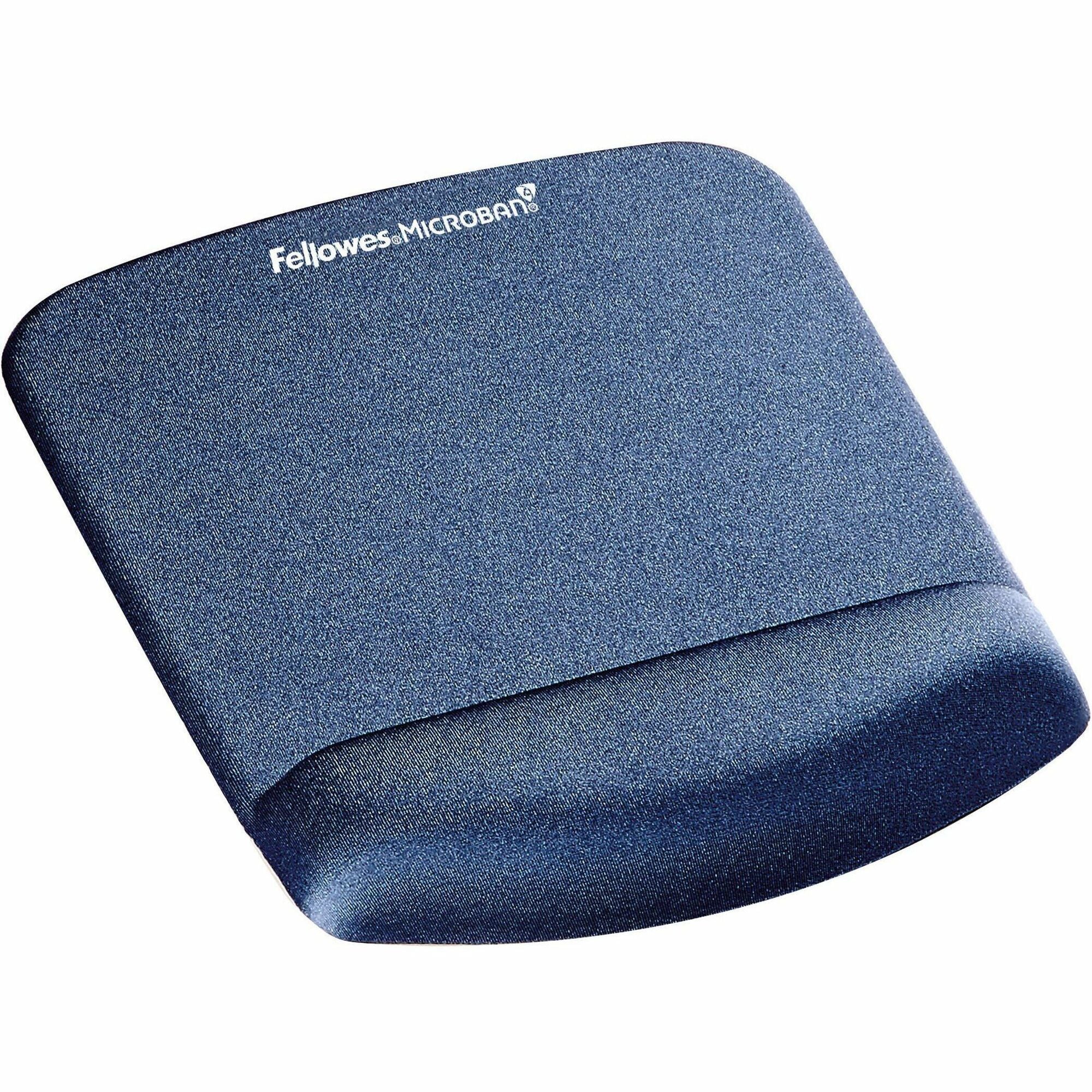 PlushTouch Mouse Pad with Wrist Rest, 7.25 x 9.37, Blue