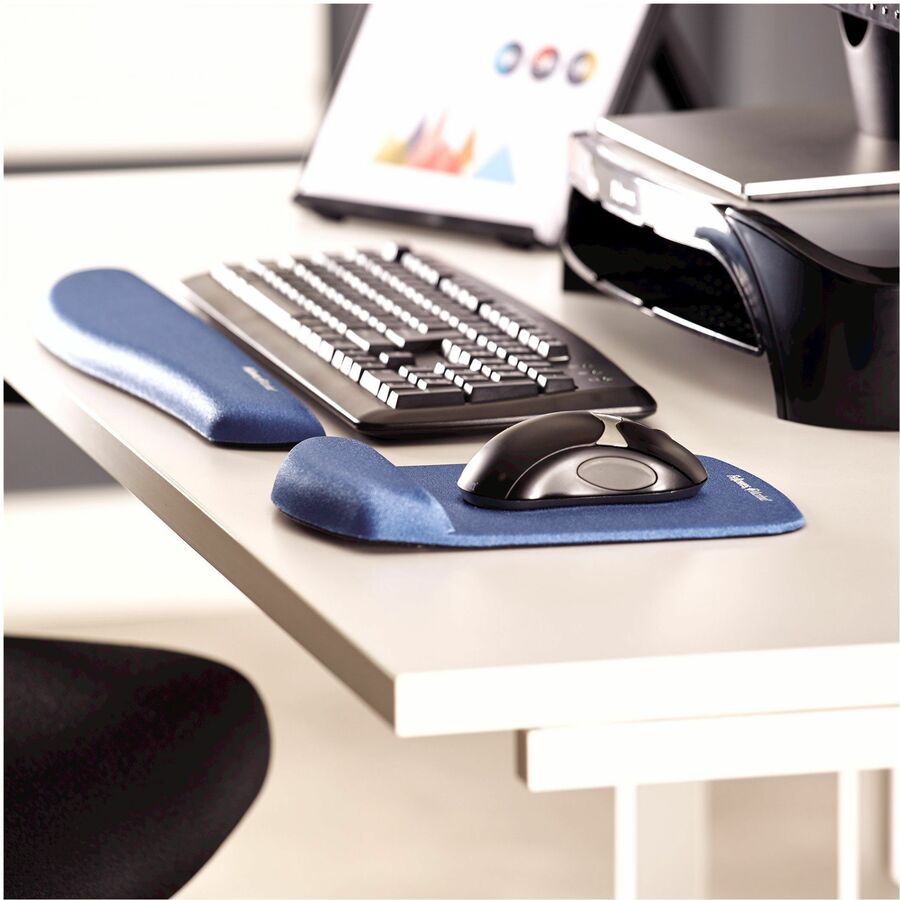 PlushTouch Keyboard Wrist Rest, 18.12 x 3.18, Blue
