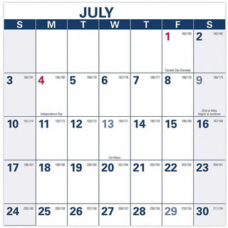 Academic Erasable Reversible Extra Large Wall Calendar, 48 x 32, White/Blue/Red, 12 Month (July to June): 2023 to 2024