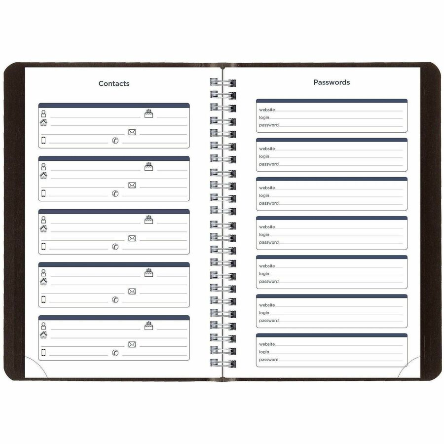 Academic Weekly/Monthly Planner, 8 x 5, Black Cover, 13-Month (Jul to Aug): 2023 to 2024