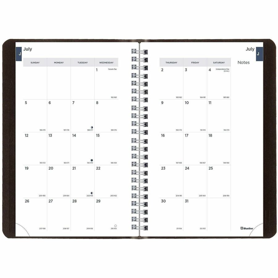 Academic Weekly/Monthly Planner, 8 x 5, Black Cover, 13-Month (Jul to Aug): 2023 to 2024