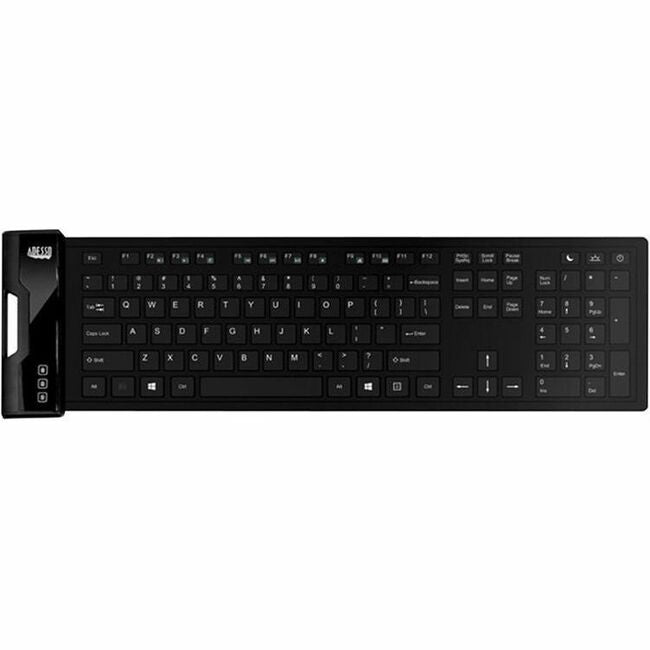 Slimtouch 232 Antimicrobial Waterproof Flex Keyboard, 120 Keys, Black