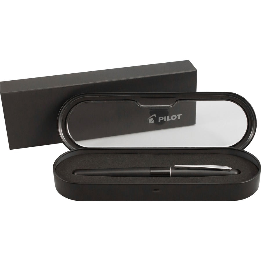 Pilot Metropolitan Fine Gel Roller - Fine Pen Point - Refillable - Black Gel-based Ink - Metallic Brass, Black Barrel - 1 Each - 