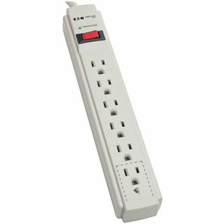 Tripp Lite by Eaton Protect It! 6-Outlet Surge Protector 8 ft. (2.43 m) Cord 990 Joules Low-Profile Right-Angle 5-15P plug - 6 x NEMA 5-15R - 1875 VA - 990 J - 120 V AC, 125 V AC Input
