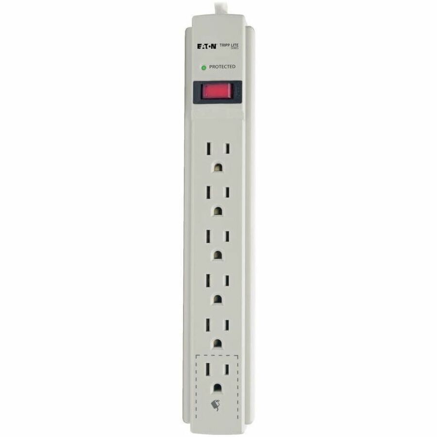 Tripp Lite by Eaton Protect It! 6-Outlet Surge Protector 8 ft. (2.43 m) Cord 990 Joules Low-Profile Right-Angle 5-15P plug - 6 x NEMA 5-15R - 1875 VA - 990 J - 120 V AC, 125 V AC Input