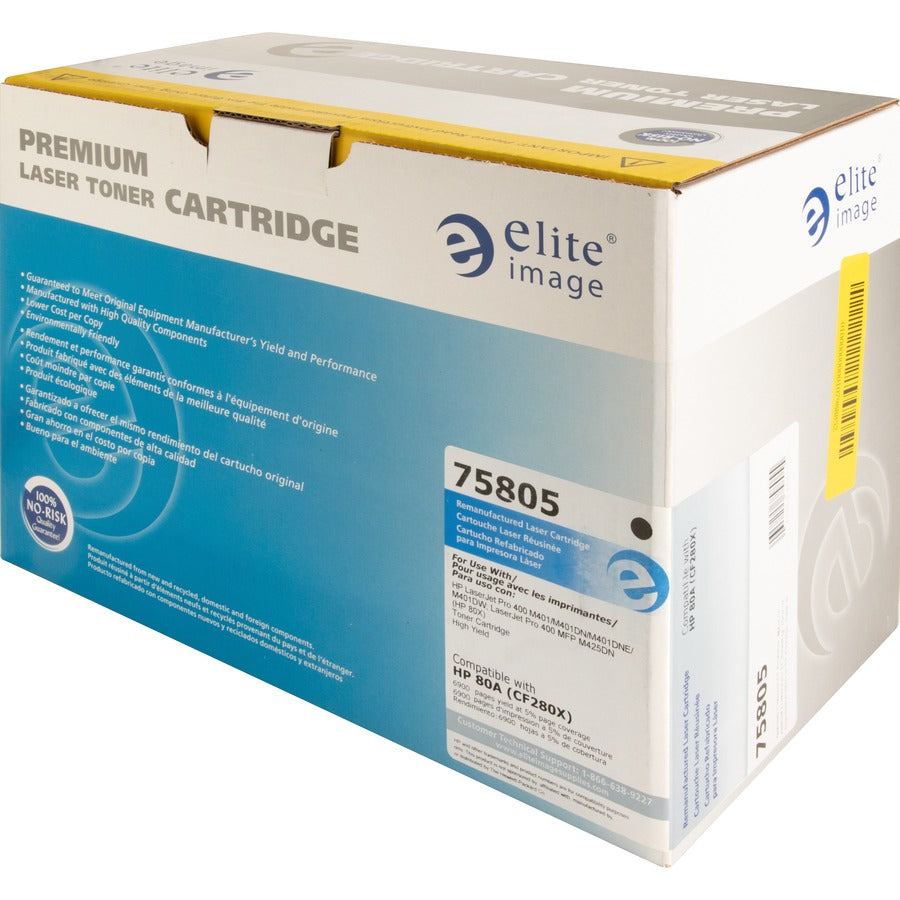 Elite Image Remanufactured High Yield Laser Toner Cartridge - Alternative for HP 80X (CF280X) - Black - 1 Each - 6900 Pages