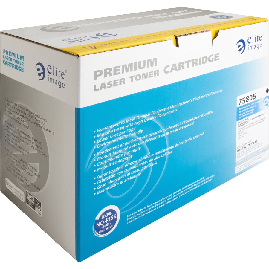 Elite Image Remanufactured High Yield Laser Toner Cartridge - Alternative for HP 80X (CF280X) - Black - 1 Each - 6900 Pages