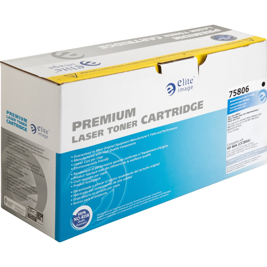 Elite Image Remanufactured Toner Cartridge - Alternative for HP 80A (CF280A) - Laser - 2700 Pages - Black - 1 Each