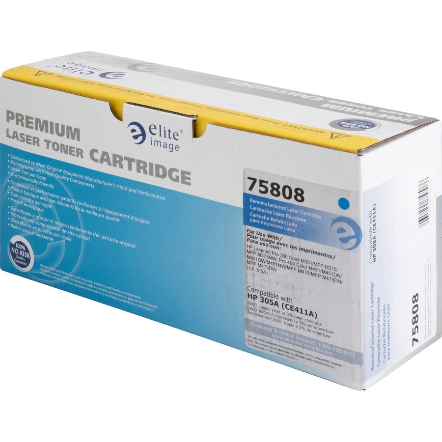 Elite Image Remanufactured Toner Cartridge - Alternative for HP 305A (CE411A) - Laser - 2600 Pages - Cyan - 1 Each