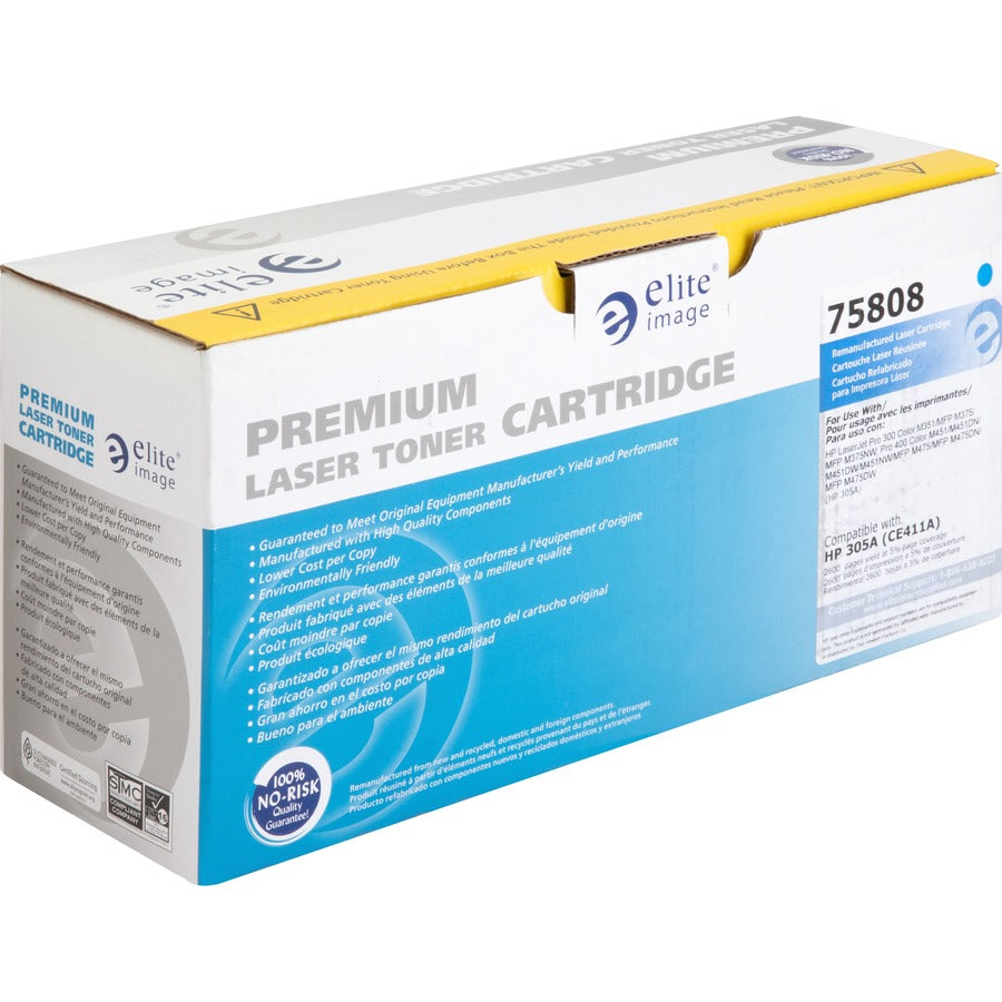 Elite Image Remanufactured Toner Cartridge - Alternative for HP 305A (CE411A) - Laser - 2600 Pages - Cyan - 1 Each