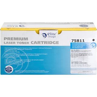 Elite Image Remanufactured Laser Toner Cartridge - Alternative for HP 305A (CE410A) - Black - 1 Each - 2200 Pages
