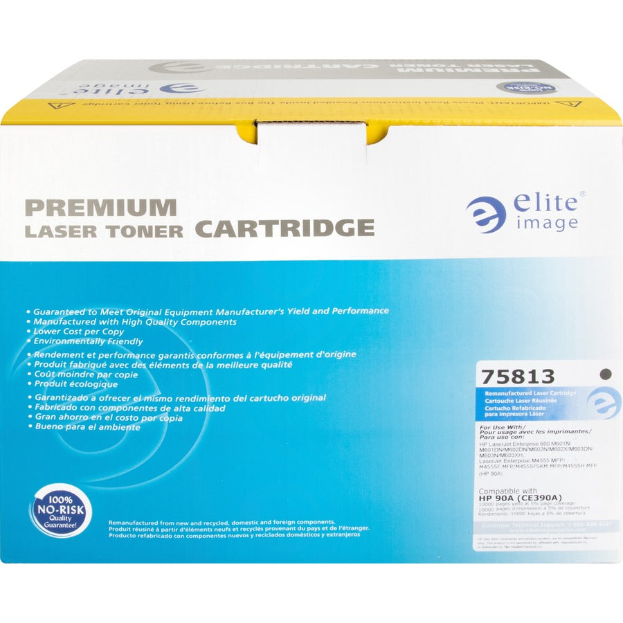 Elite Image Remanufactured Toner Cartridge - Alternative for HP 90A (CE390A) - Laser - 10000 Pages - Black - 1 Each