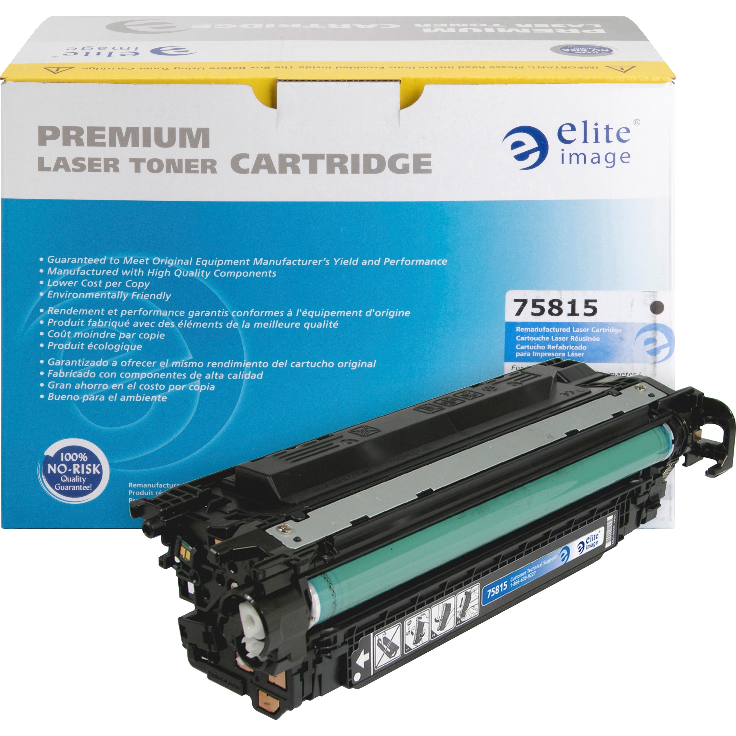 Elite Image Remanufactured Laser Toner Cartridge - Alternative for HP 507A (CE400A) - Black - 1 Each - 5500 Pages - 1