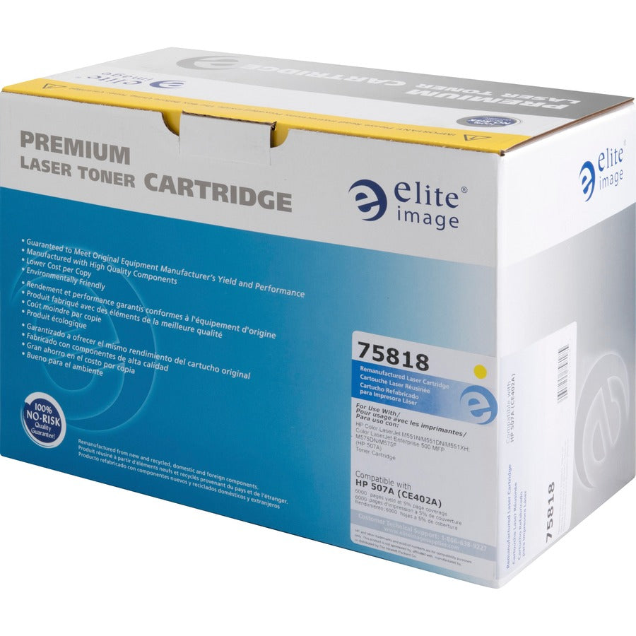 Elite Image Remanufactured Laser Toner Cartridge - Alternative for HP 507A (CE402A) - Yellow - 1 Each - 6000 Pages