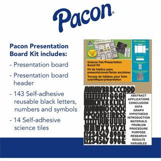 Pacon Science Fair Presentation Board - Science Project - 48"Height x 36"Width - 1 / Kit - White