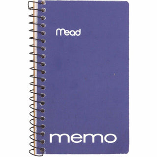Mead Wirebound Memo Notebook - 60 Sheets - Wire Bound - 15 lb Basis Weight - 3" x 5" - White Paper - Black Binding - AssortedCardboard, Nylon Cover - Stiff-back - 1 Each