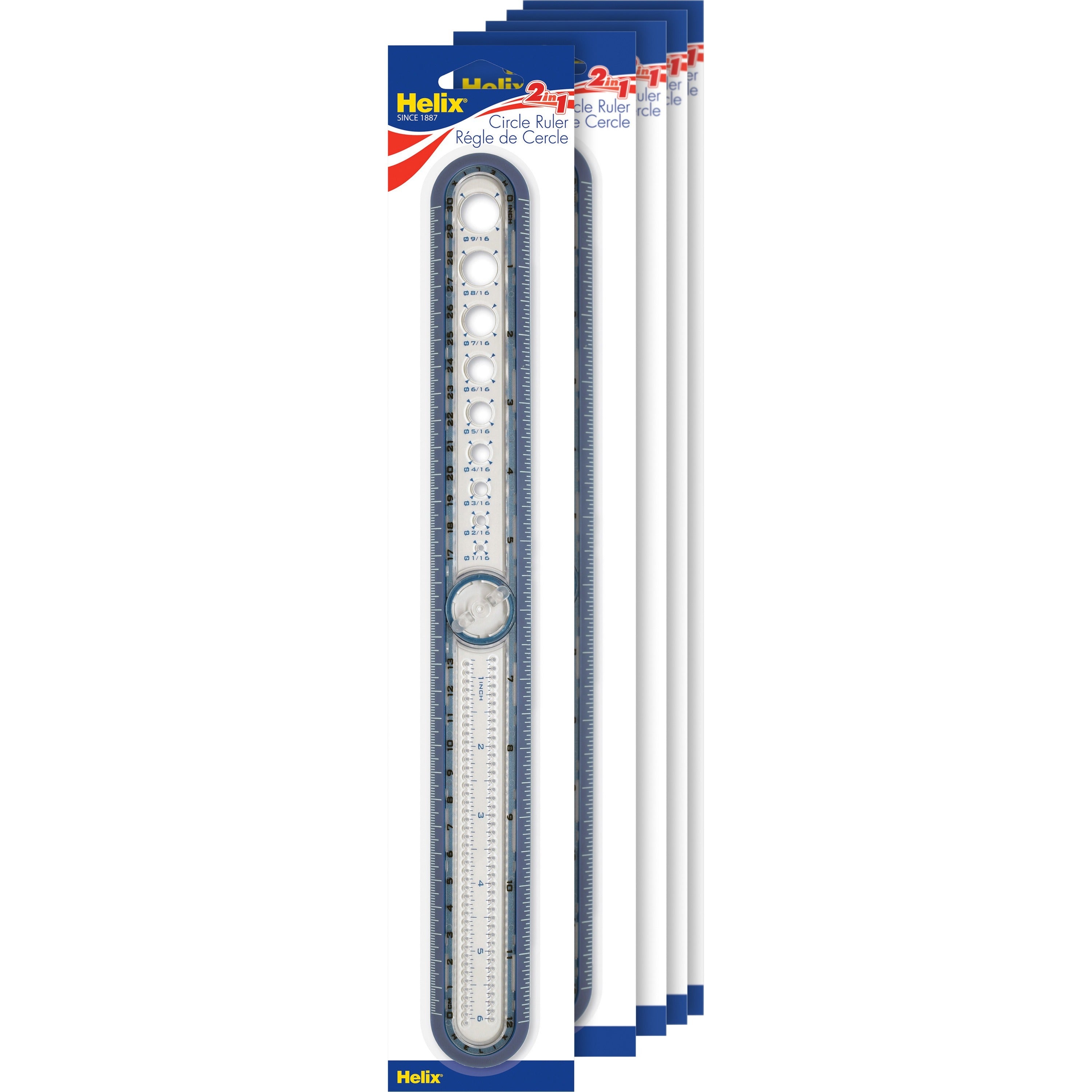 helix-ruler-30cm-12-graduations-imperial-metric-measuring-system-plastic-5-box-assorted_hlx36001 - 1