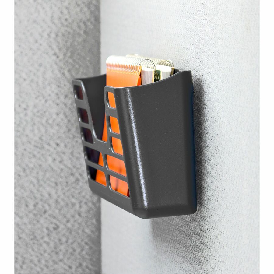 Lorell Cubicle Pocket File - 30% Recycled - Black - Plastic - 1 Each