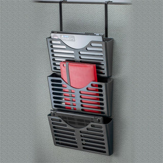 Lorell Hanging Triple Pocket File Set - 3 Pocket(s) - 30% Recycled - Black - Plastic - 1 Each
