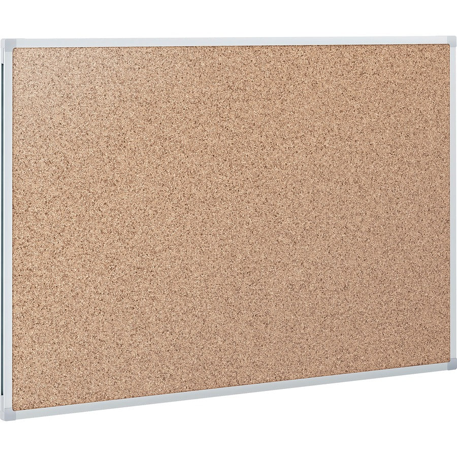 Mead Classic Cork Bulletin Board - 36" Height x 48" Width - Natural Cork Surface - Self-healing - Silver Aluminum Frame - 1 Each