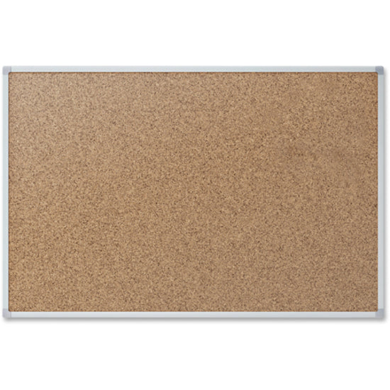 Mead Classic Cork Bulletin Board - 36" Height x 48" Width - Natural Cork Surface - Self-healing - Silver Aluminum Frame - 1 Each - 