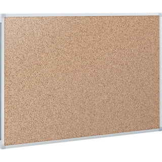 Mead Classic Cork Bulletin Board - 36" Height x 48" Width - Natural Cork Surface - Self-healing - Silver Aluminum Frame - 1 Each - 