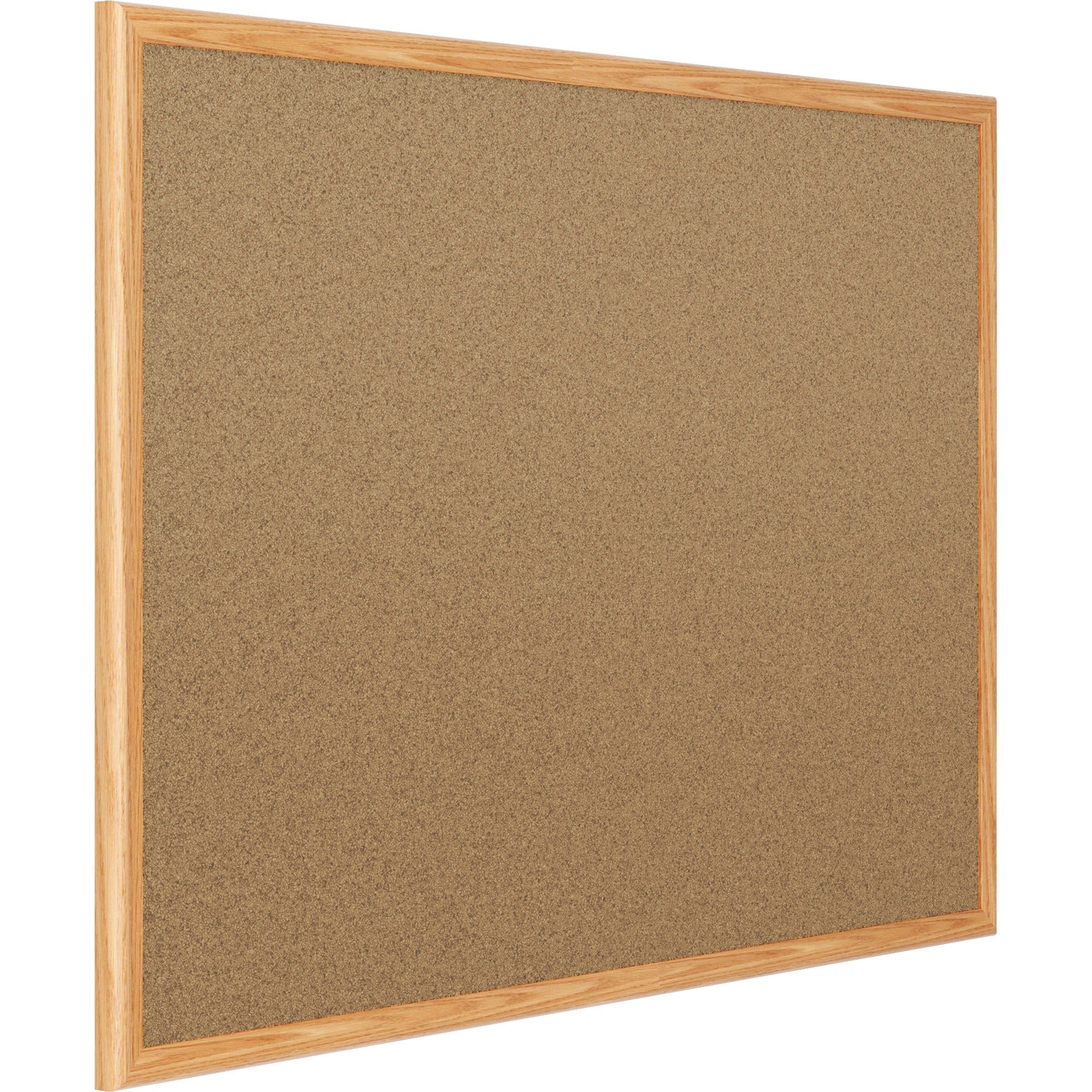 Mead Classic Cork Bulletin Board - 36" Height x 24" Width - Natural Cork Surface - Self-healing - Oak Aluminum Frame - 1 Each - 