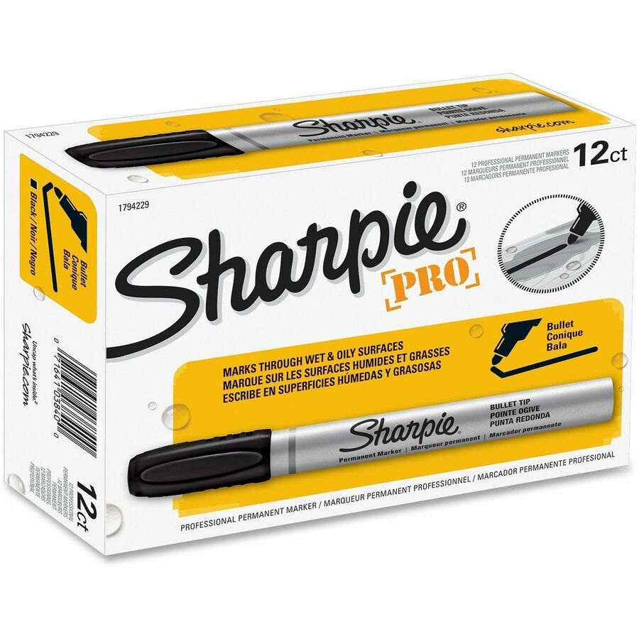 Durable Metal Barrel Permanent Marker, Medium Bullet Tip, Black