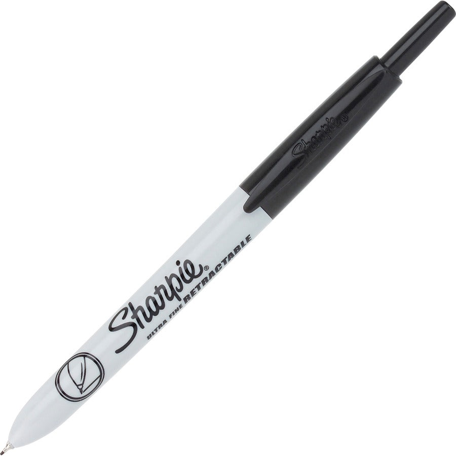 Sharpie Retractable Ultra-Fine Point Permanent Markers - Ultra Fine Marker Point - Retractable - Black - 2 / Pack - 2