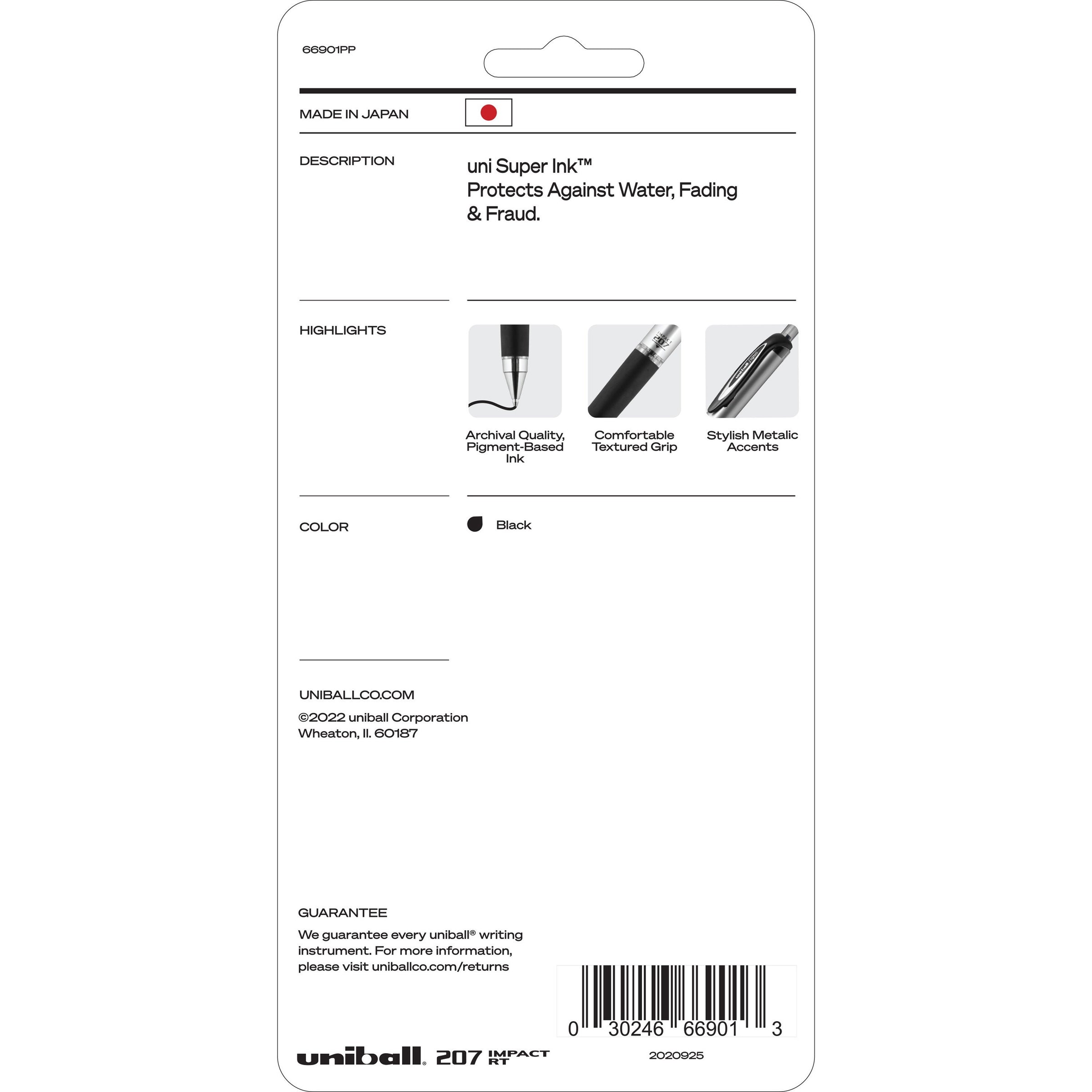uniball-207-impact-rt-gel-pen-bold-pen-point-1-mm-pen-point-size-refillable-retractable-black-gel-based-ink-4-pack_ubc66901pp - 2