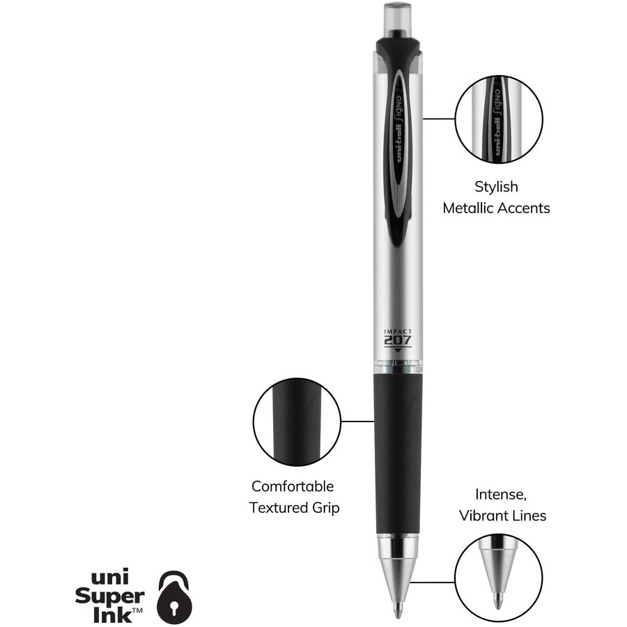 uniball-207-impact-rt-gel-pen-bold-pen-point-1-mm-pen-point-size-refillable-retractable-black-gel-based-ink-4-pack_ubc66901pp - 5