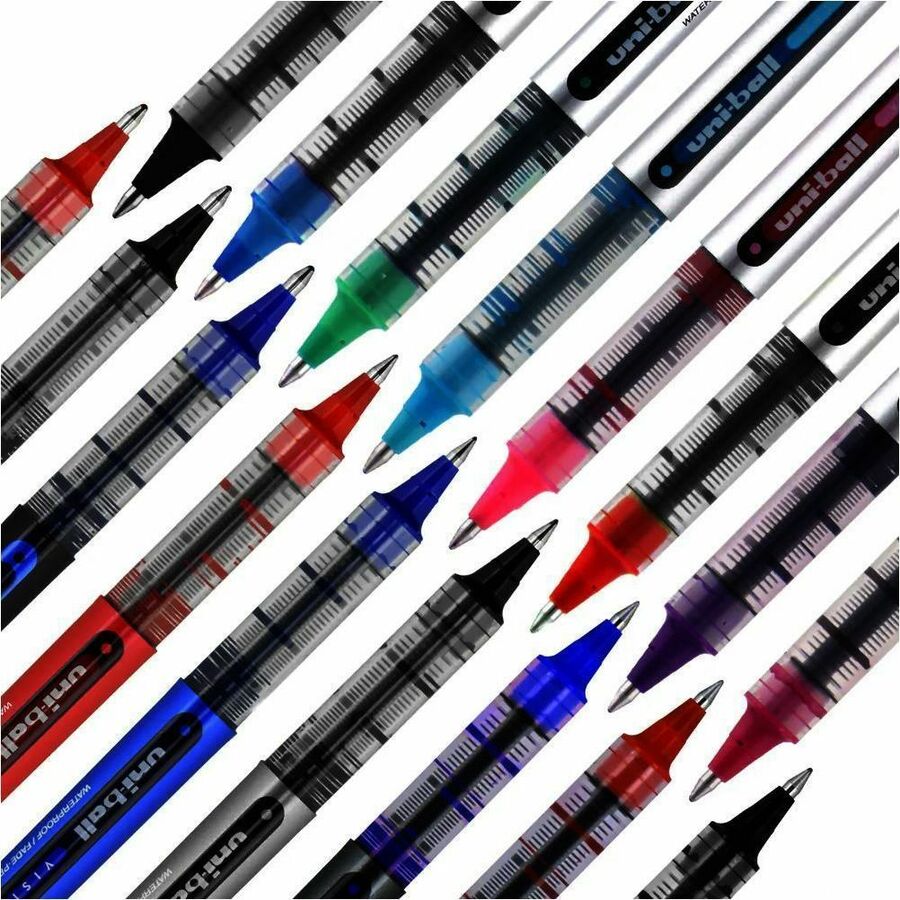 uni-ball - Vision Roller Ball Stick Water-Proof Pen, Black Ink, Fine, Dozen, Sold as 1 DZ