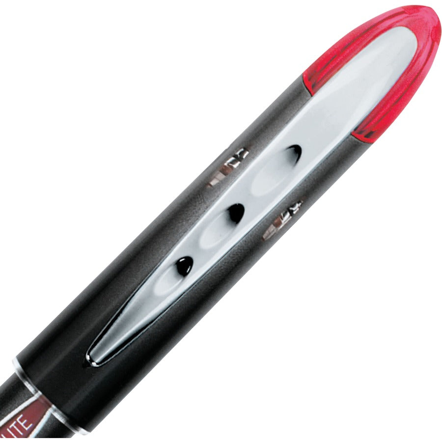VISION ELITE Hybrid Gel Pen, Stick, Extra-Fine 0.5 mm, Red Ink, Black/Red/Clear Barrel
