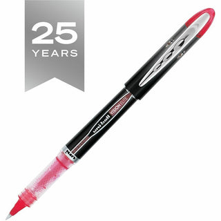VISION ELITE Hybrid Gel Pen, Stick, Extra-Fine 0.5 mm, Red Ink, Black/Red/Clear Barrel