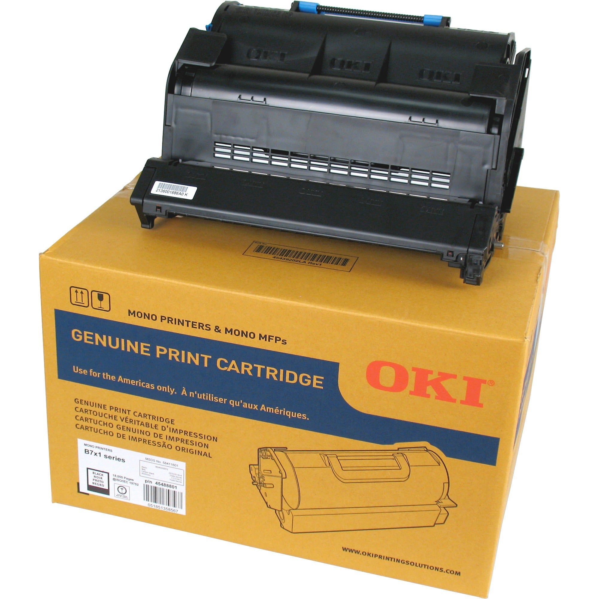 Oki Mono/MFP Printers Small Capacity Print Cartridge - LED - Standard Yield - 18000 Pages - Black - 1 Each - 