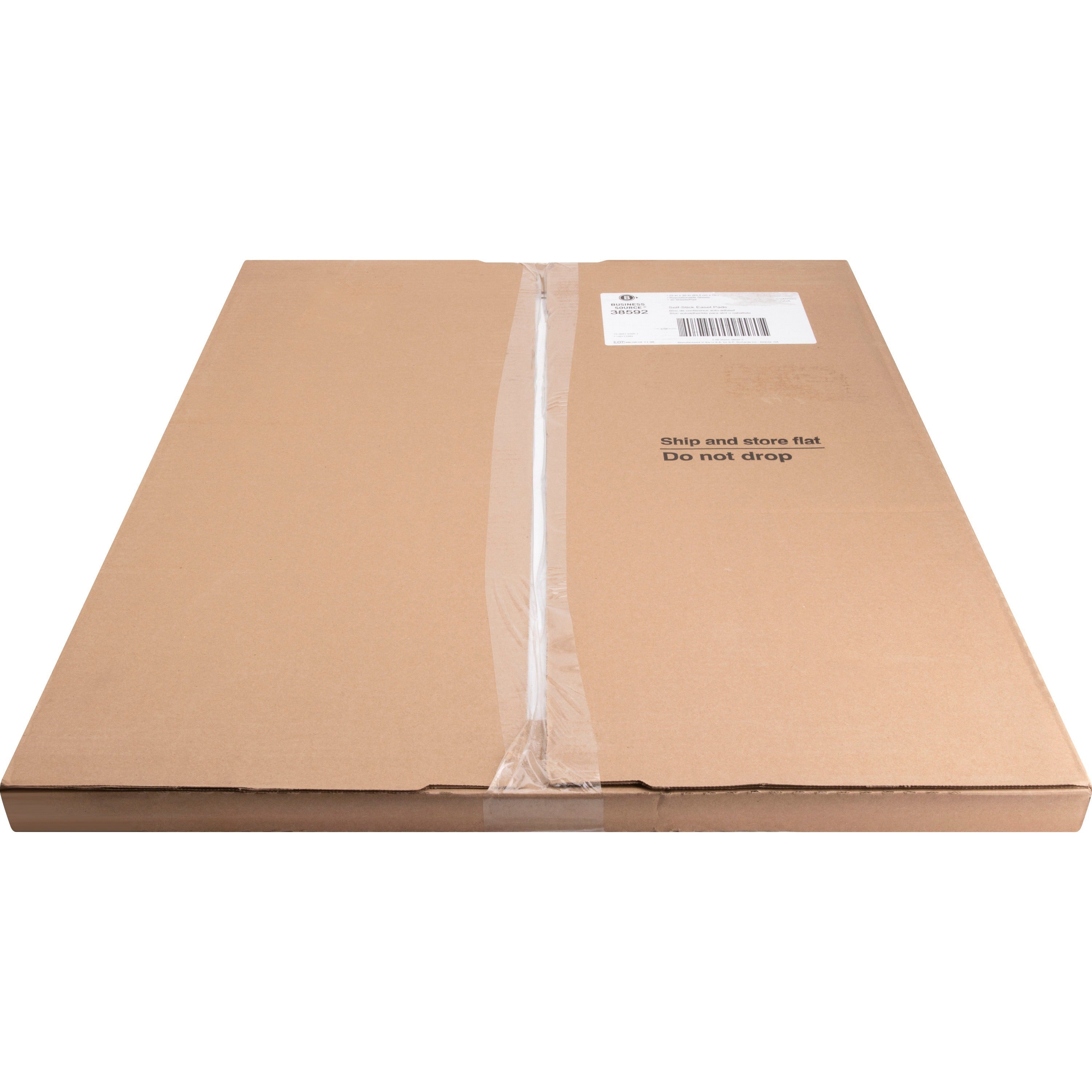 Business Source 25"x30" Self-stick Easel Pads - 30 Sheets - Plain - 25" x 30" - White Paper - Cardboard Cover - Self-stick - 4 / Carton - 