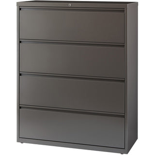 Lorell Fortress Series Lateral File - 42" x 18.6" x 52.5" - 4 x Drawer(s) for File - Letter, Legal, A4 - Lateral - Magnetic Label Holder, Ball Bearing Slide, Ball-bearing Suspension, Adjustable Leveler, Interlocking, Reinforced Base, Lockable - Mediu