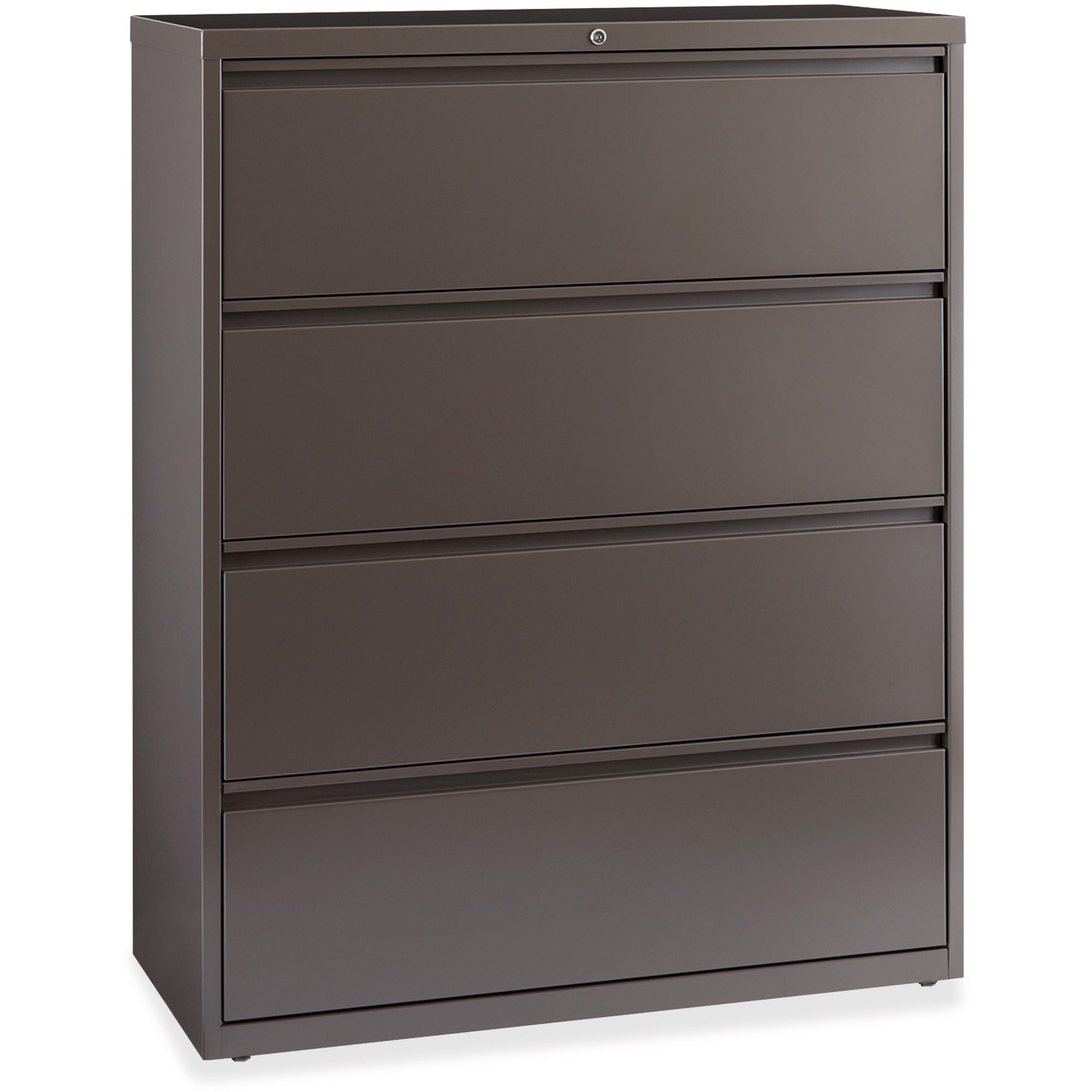 Lorell Fortress Series Lateral File - 42" x 18.6" x 52.5" - 4 x Drawer(s) for File - Letter, Legal, A4 - Lateral - Magnetic Label Holder, Ball Bearing Slide, Ball-bearing Suspension, Adjustable Leveler, Interlocking, Reinforced Base, Lockable - Mediu