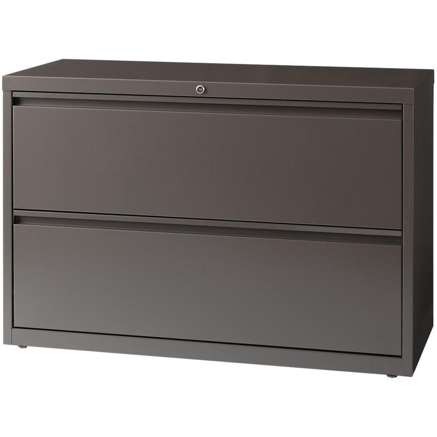 Lorell Fortress Series Lateral File - 42" x 18.6" x 28" - 1 x Shelf(ves) - 2 x Drawer(s) for File - Letter, Legal, A4 - Lateral - Magnetic Label Holder, Ball Bearing Slide, Ball-bearing Suspension, Adjustable Leveler, Interlocking, Reinforced Base, L