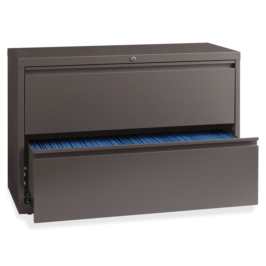 Lorell Fortress Series Lateral File - 42" x 18.6" x 28" - 1 x Shelf(ves) - 2 x Drawer(s) for File - Letter, Legal, A4 - Lateral - Magnetic Label Holder, Ball Bearing Slide, Ball-bearing Suspension, Adjustable Leveler, Interlocking, Reinforced Base, L - 